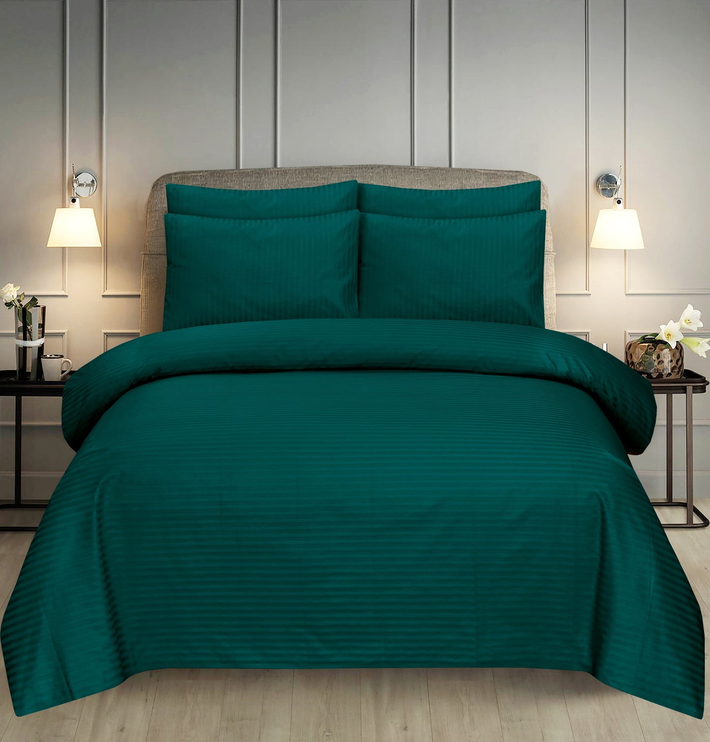 Zinc Stripe-Bed Sheet Set