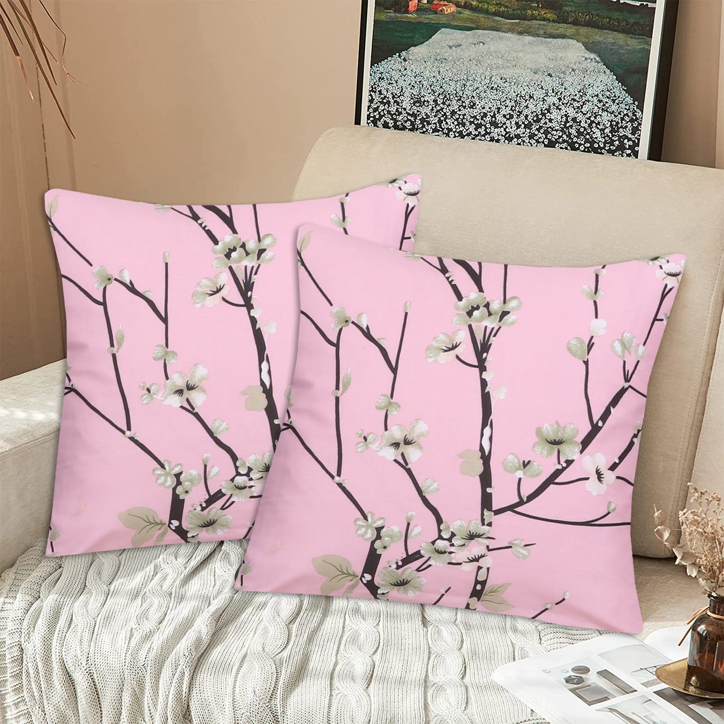 Floral Pink-Cushion Covers Pack of Two