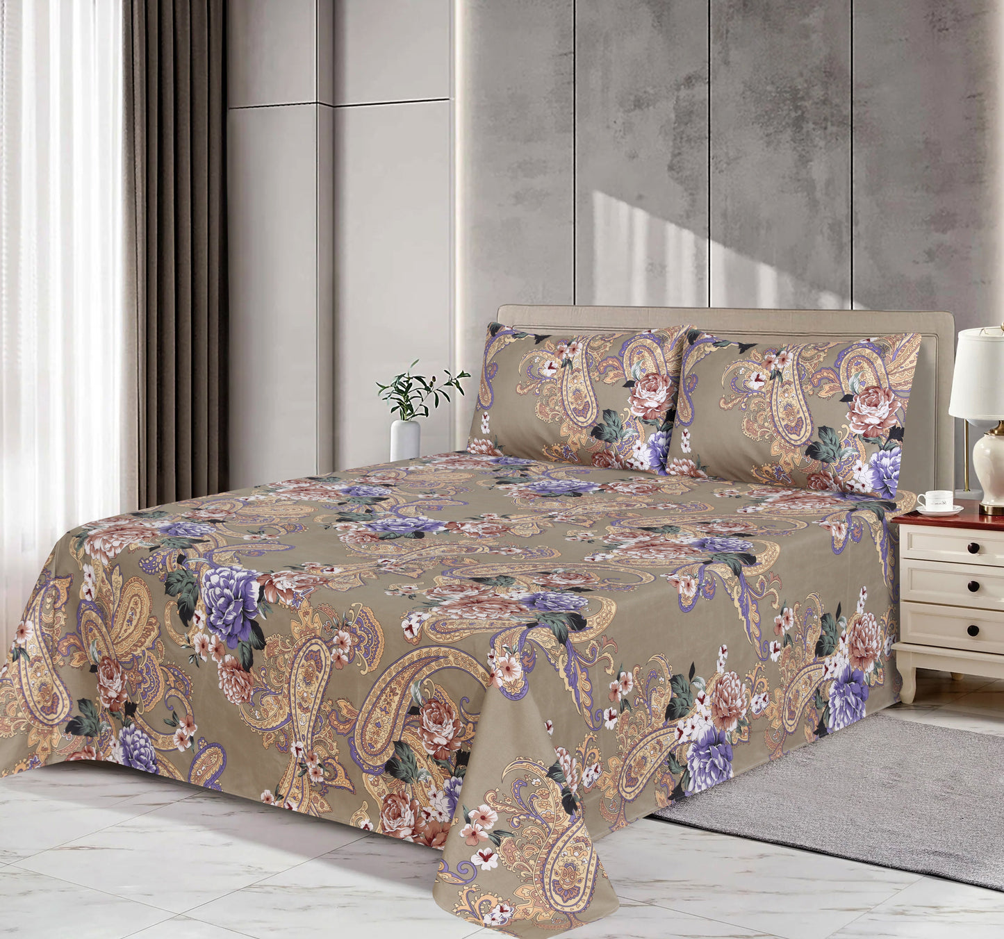 Floral Retro-Bed Sheet Set