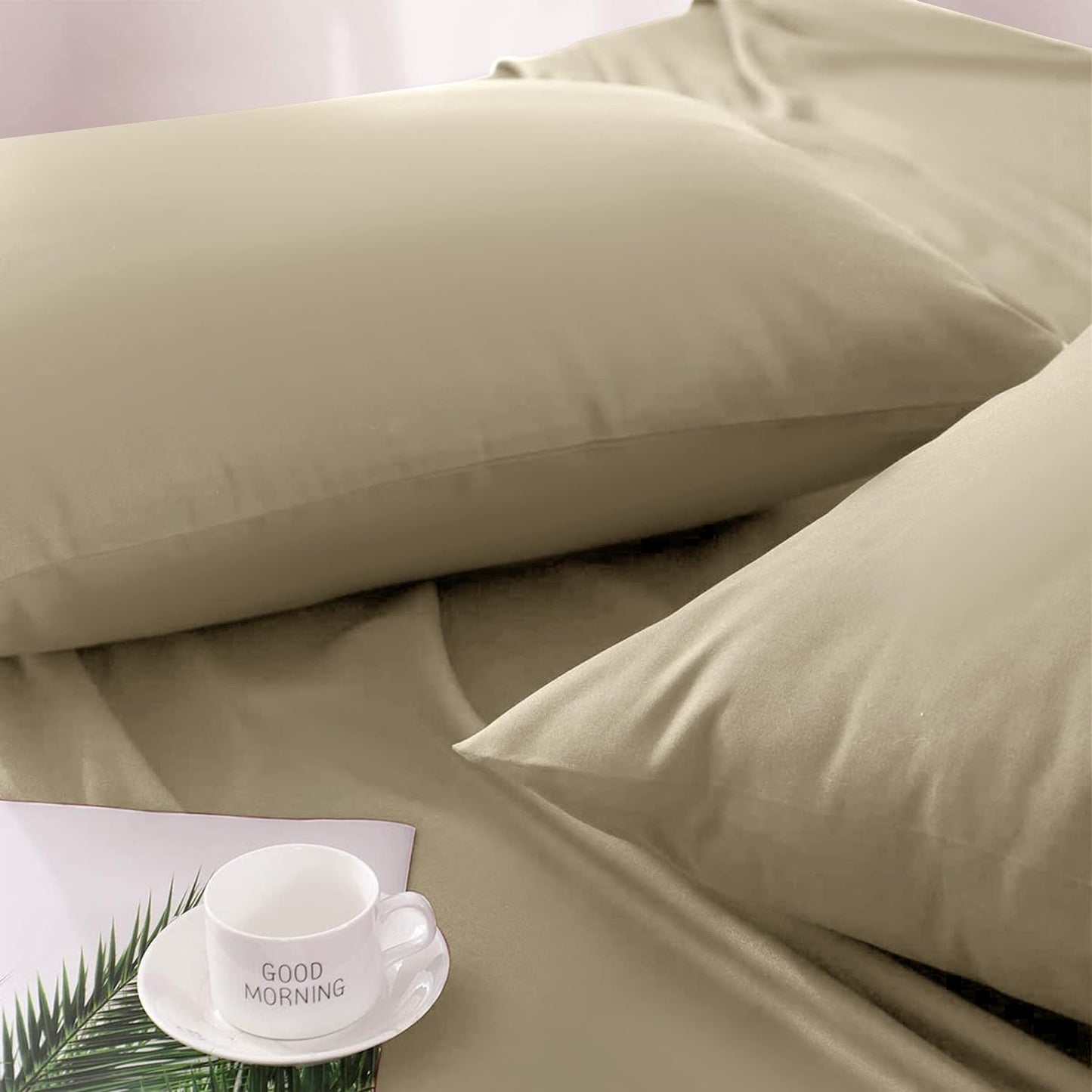 Ferrera Beige Pillow Case-Pack of 2