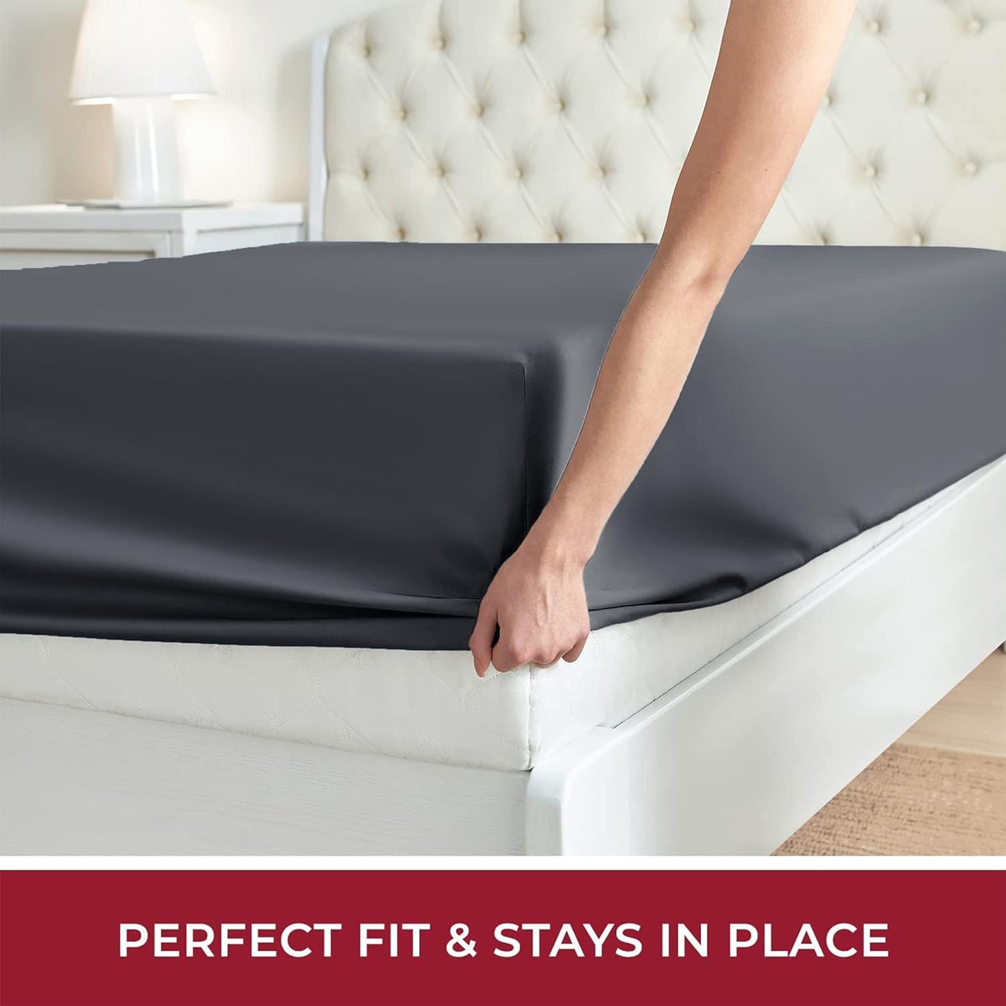 Ferrera Grey-Fitted Sheet Set