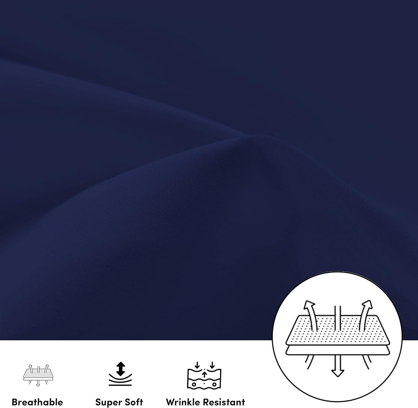 Ferrera Navy Blue Pillow Case-Pack of 2