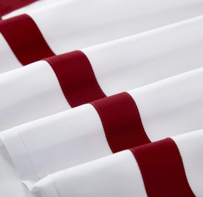 Hudson (Maroon on White)-Bed Set 8 Pcs (Luxury)
