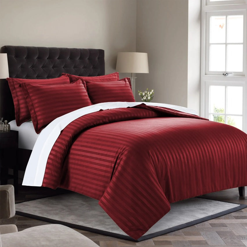 Maroon Stripe - 7pcs Winter Razai/Quilt Set (Luxury)