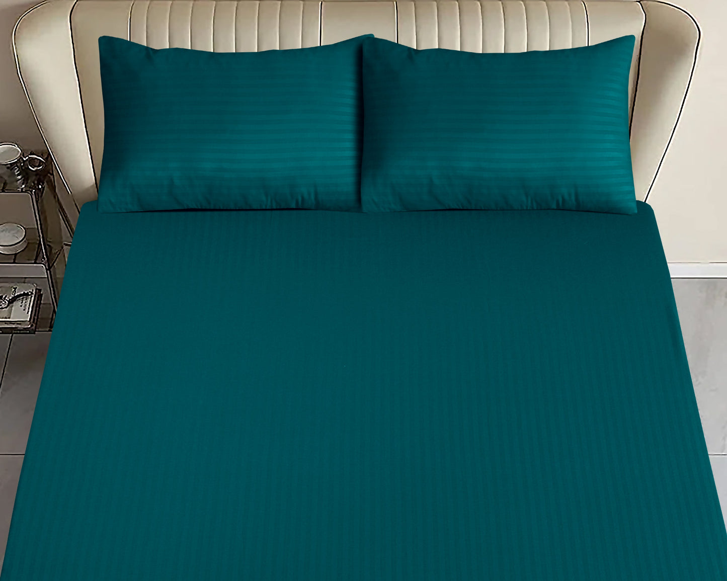 Zinc Stripe-Luxury Fitted Sheet