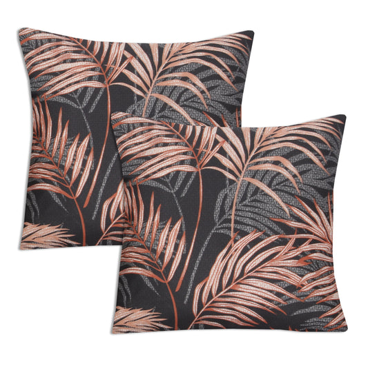 Black Leaves-Cushion Covers Pack of Two